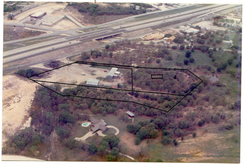 Aerial view of the farm from the NE